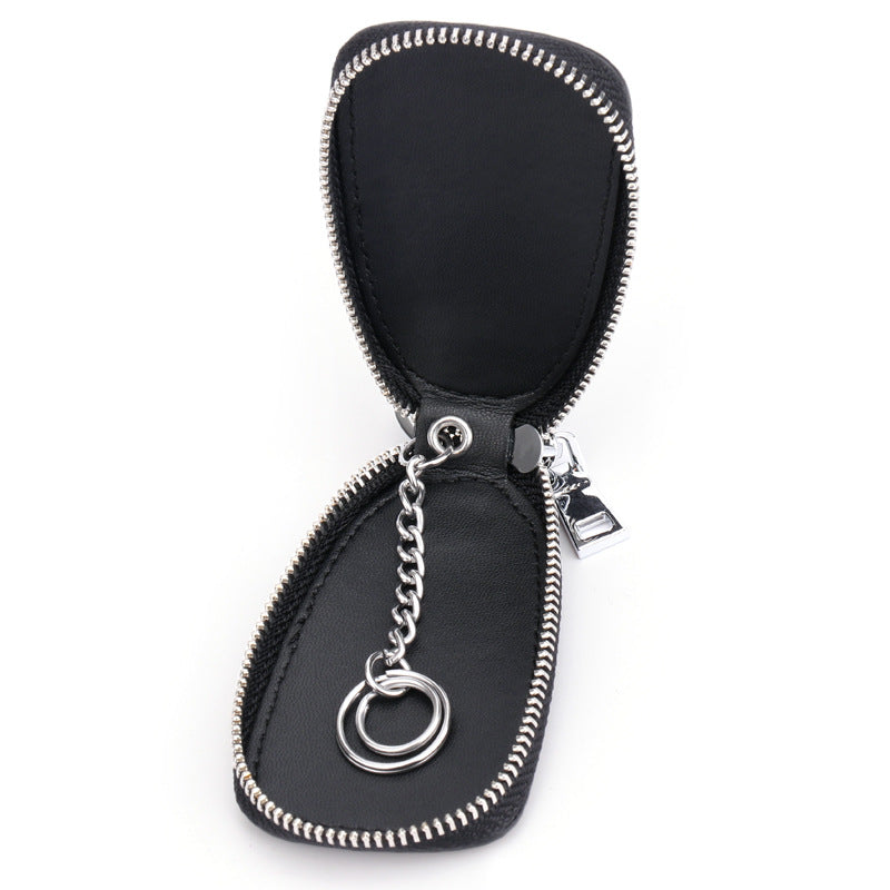 Porte-Clés Maison Cuir PU Texture Croco — Noir — Élégant & Pratique