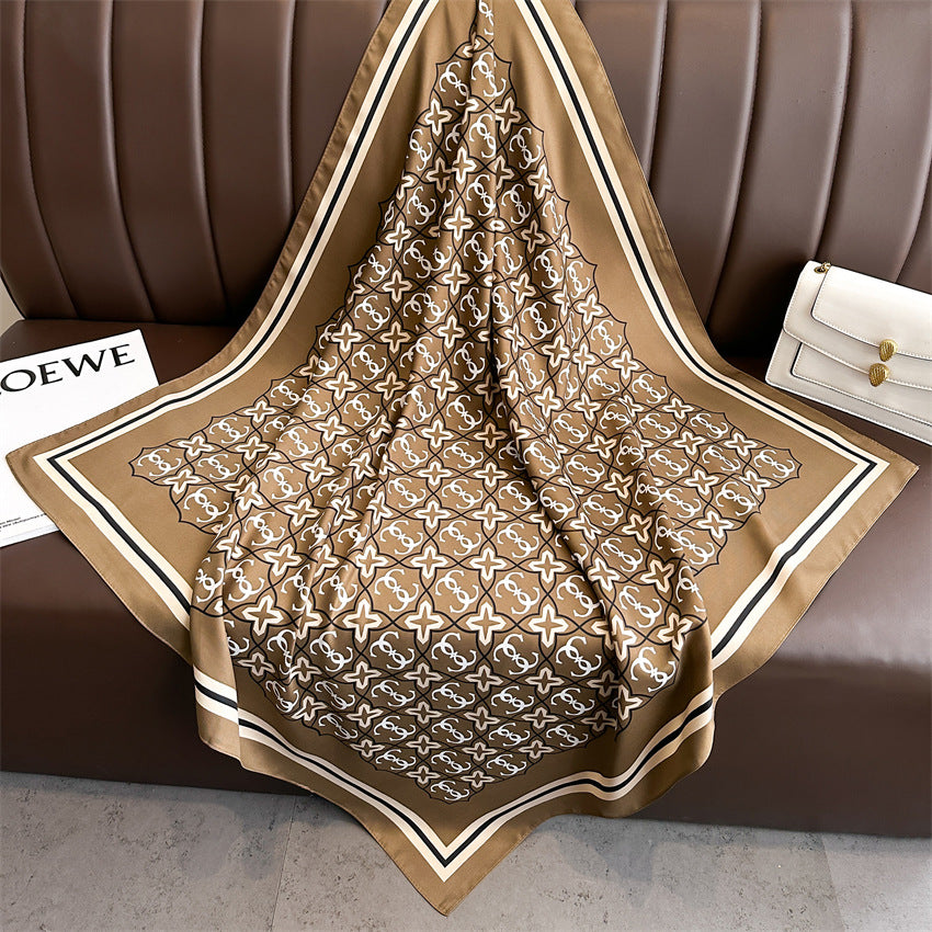 Foulard Carré Imprimé Style Thaï — 90x90cm — Doux, Léger & Élégant