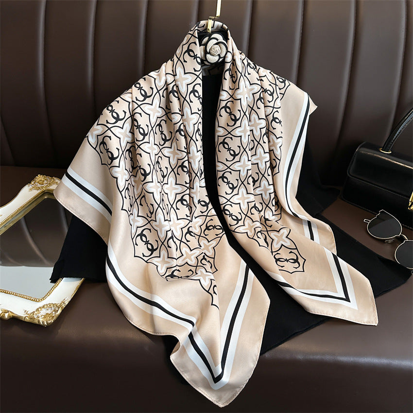 Foulard Carré Imprimé Style Thaï — 90x90cm — Doux, Léger & Élégant