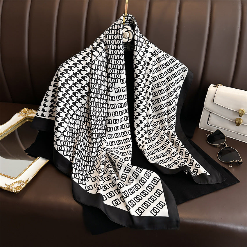 Foulard Carré Imprimé Style Thaï — 90x90cm — Doux, Léger & Élégant