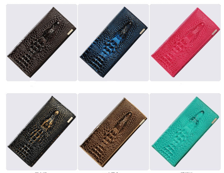 Portefeuille Long Cuir Véritable Femme — Zippé Grande Capacité — 4 Coloris