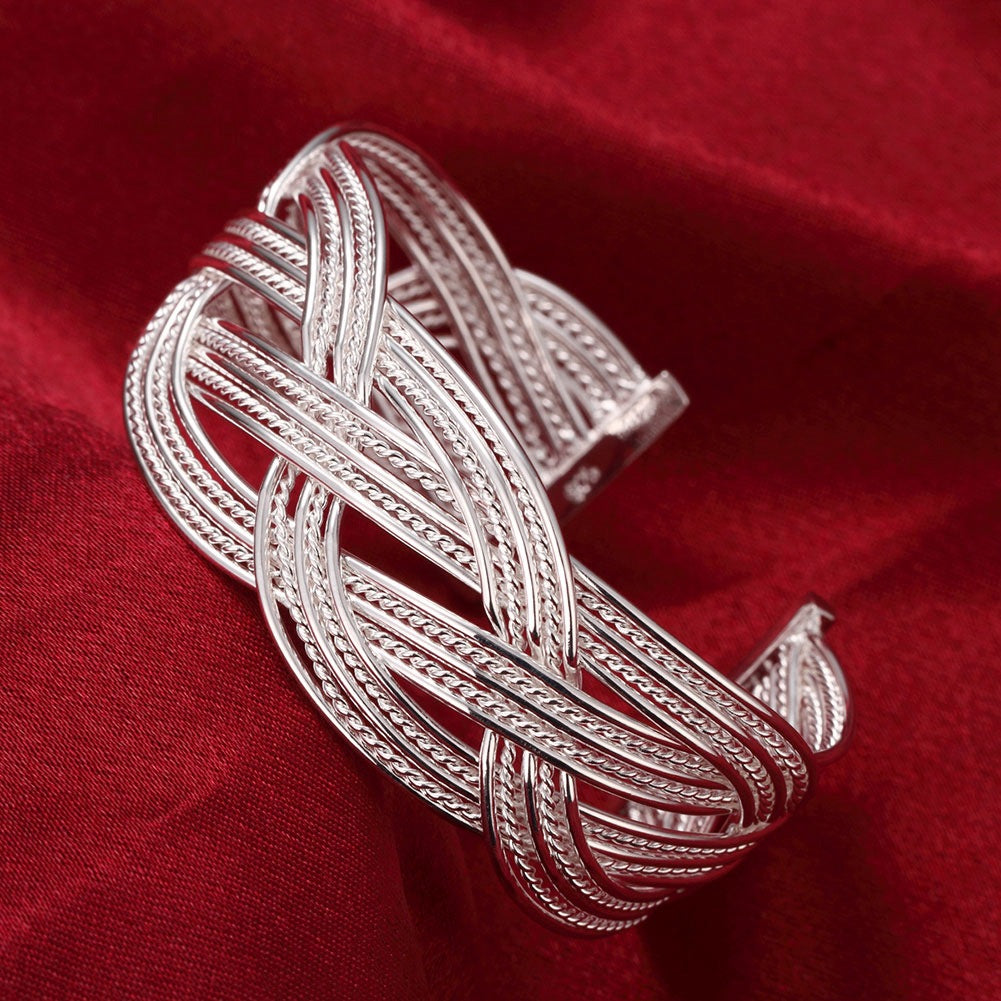 Bracelet Jonc Argent Thaï — Minimaliste & Élégant — Taille S/L