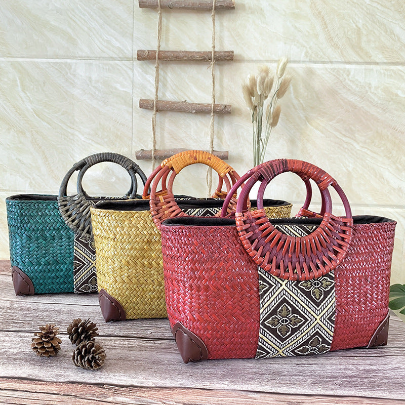 Sac Tressé Rotin & Bambou Thaï — Artisanal & Éco-responsable — 3 Tailles