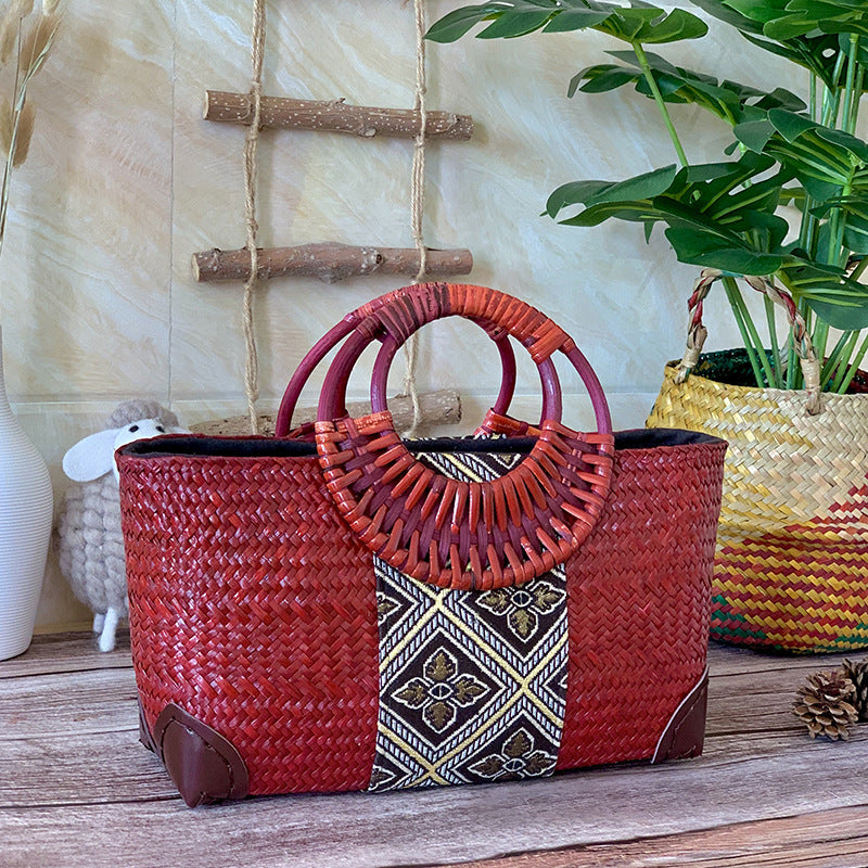 Sac Tressé Rotin & Bambou Thaï — Artisanal & Éco-responsable — 3 Tailles