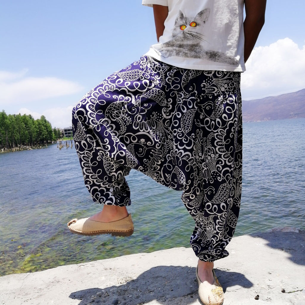 Pantalon Sarouel Thaïlandais — 20 Motifs Authentiques — Taille Unique