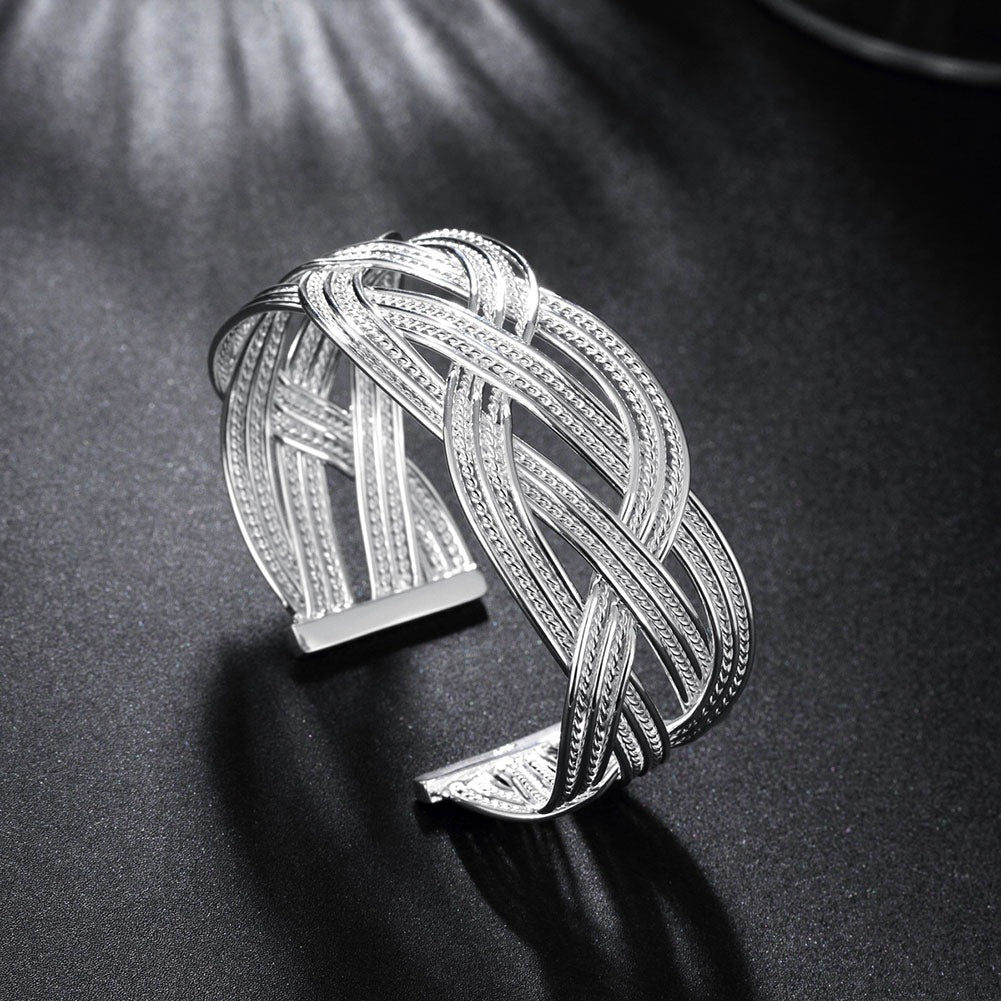 Bracelet Jonc Argent Thaï — Minimaliste & Élégant — Taille S/L
