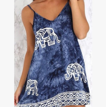 Robe Tie Dye Éléphant Thaïlandais — Style Bohème — Tailles S & M