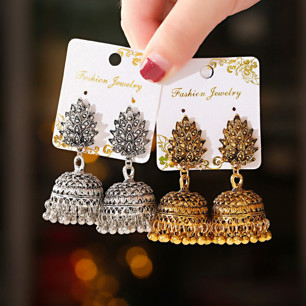 Boucles d'Oreilles Clochettes & Pompons Style Thaï Vintage — Bohème & Colorées