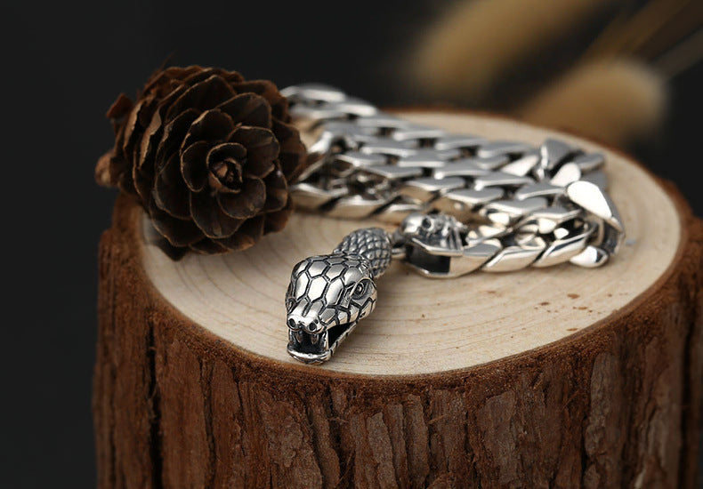 Bracelet Argent 925 Thaï — Tête de Serpent