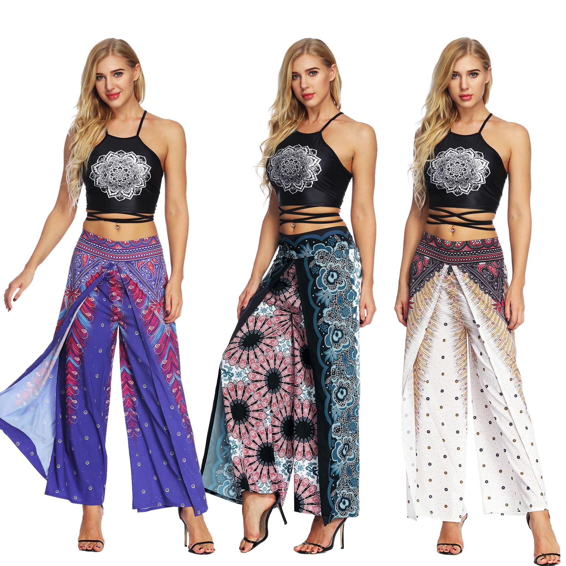 Pantalon Large Boho Yoga Thaïlandais — 7 Motifs — Tailles S/M & L/XL