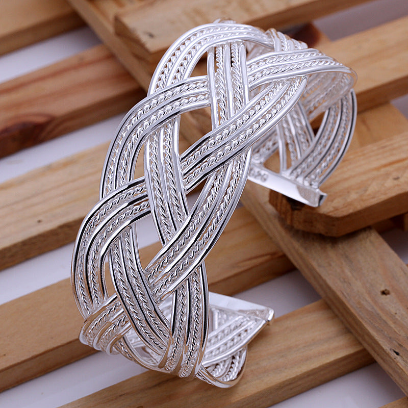 Bracelet Jonc Argent Thaï — Minimaliste & Élégant — Taille S/L
