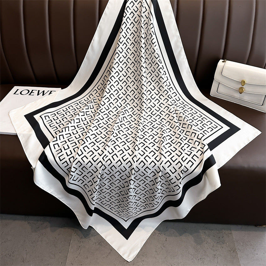 Foulard Carré Imprimé Style Thaï — 90x90cm — Doux, Léger & Élégant