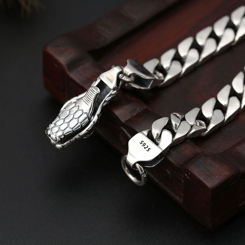 Bracelet Argent 925 Thaï — Tête de Serpent