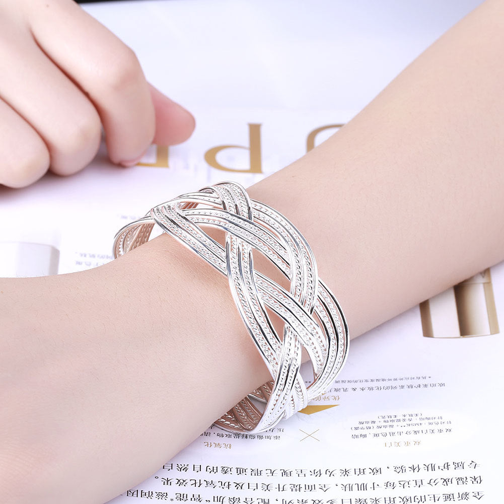 Bracelet Jonc Argent Thaï — Minimaliste & Élégant — Taille S/L