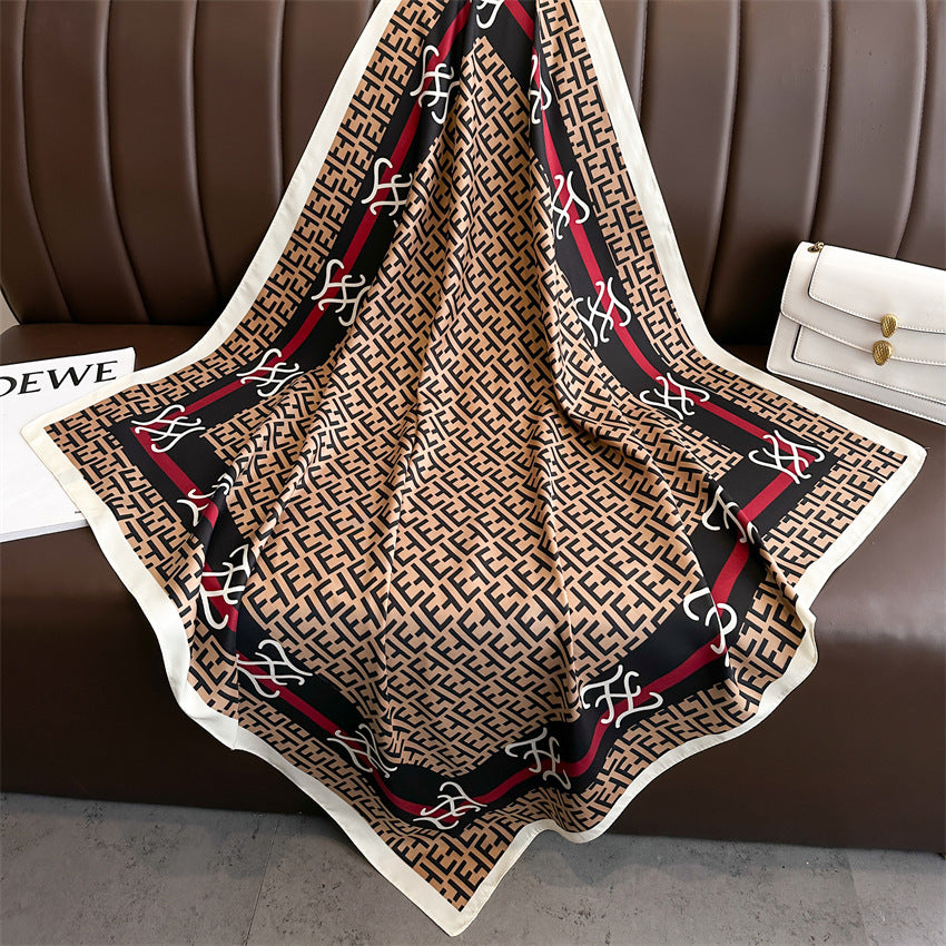 Foulard Carré Imprimé Style Thaï — 90x90cm — Doux, Léger & Élégant