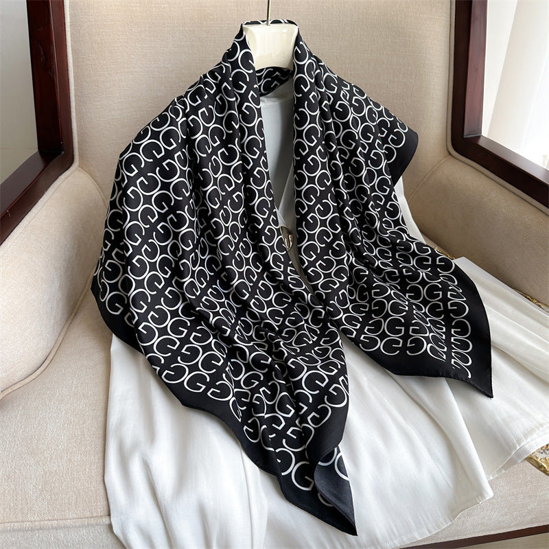 Foulard Carré Imprimé Style Thaï — 90x90cm — Doux, Léger & Élégant