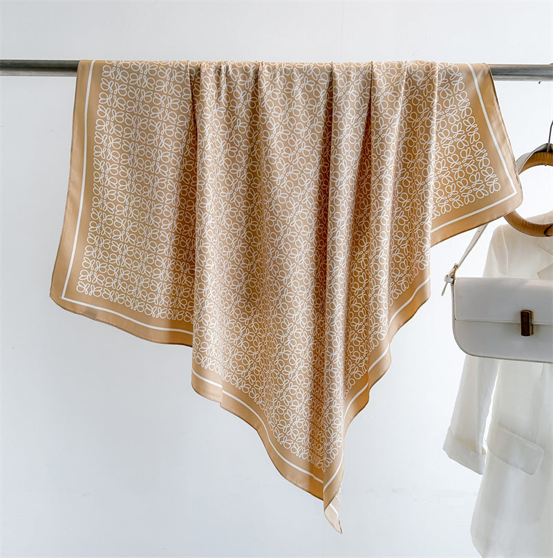 Foulard Carré Imprimé Style Thaï — 90x90cm — Doux, Léger & Élégant