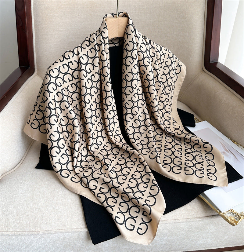 Foulard Carré Imprimé Style Thaï — 90x90cm — Doux, Léger & Élégant