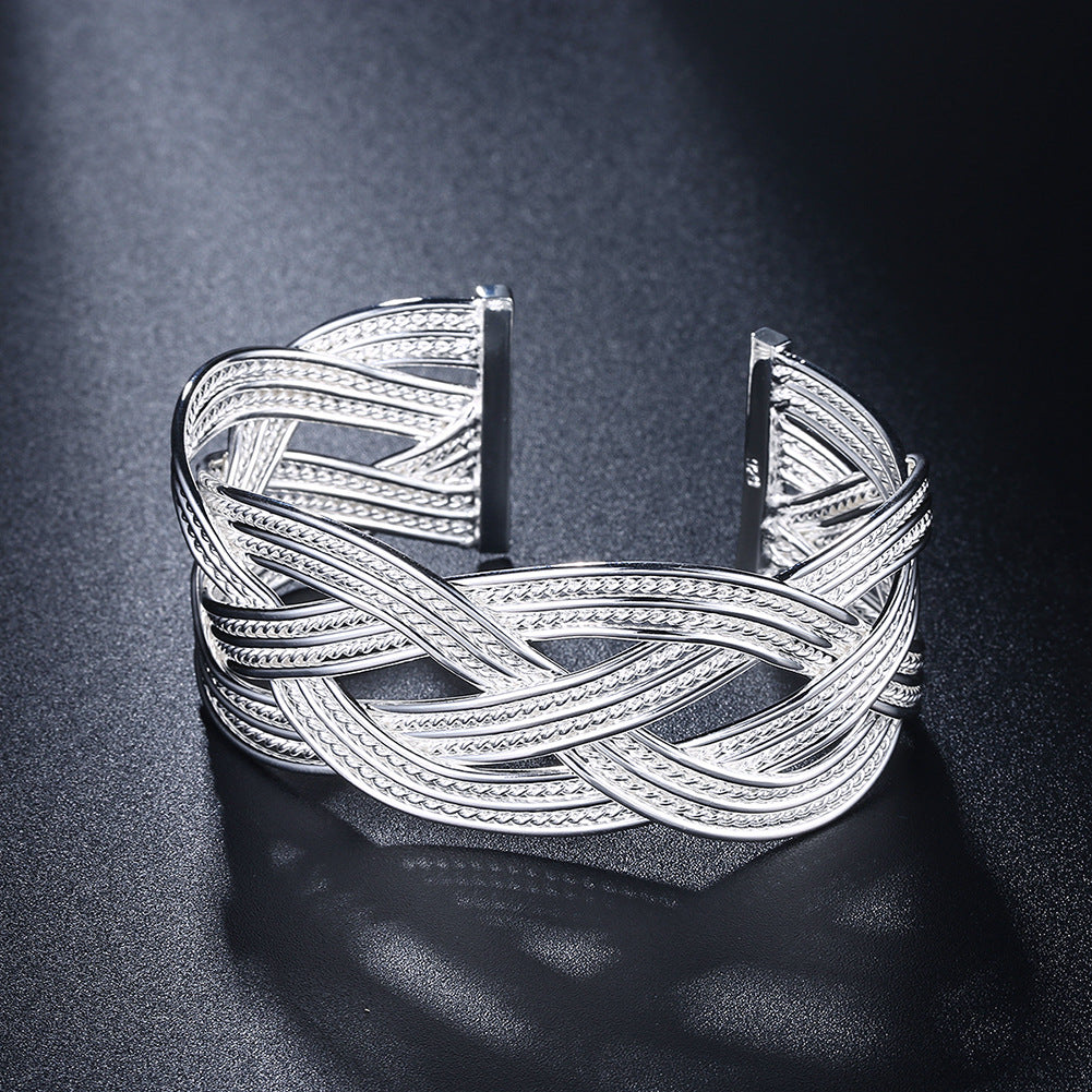 Bracelet Jonc Argent Thaï — Minimaliste & Élégant — Taille S/L