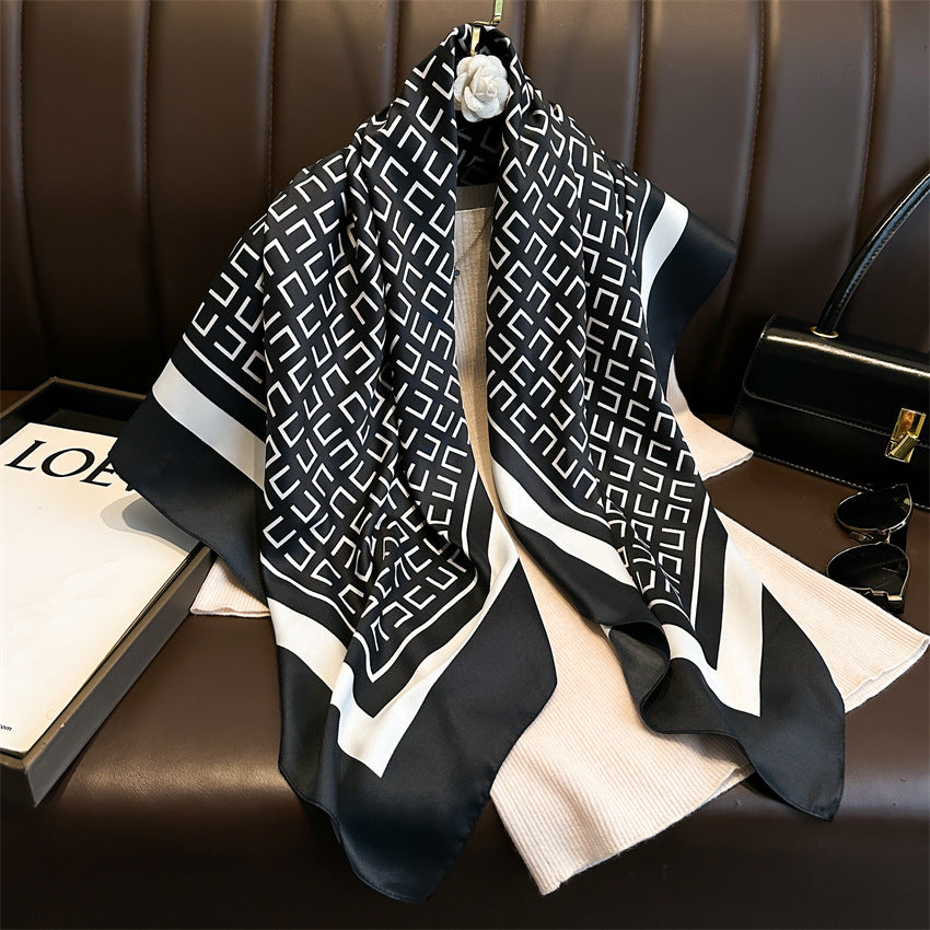 Foulard Carré Imprimé Style Thaï — 90x90cm — Doux, Léger & Élégant