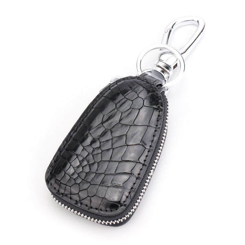 Porte-Clés Maison Cuir PU Texture Croco — Noir — Élégant & Pratique
