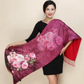 Grand Châle en Soie Thaïe — Motifs Floraux — 190x52cm — 19 Coloris