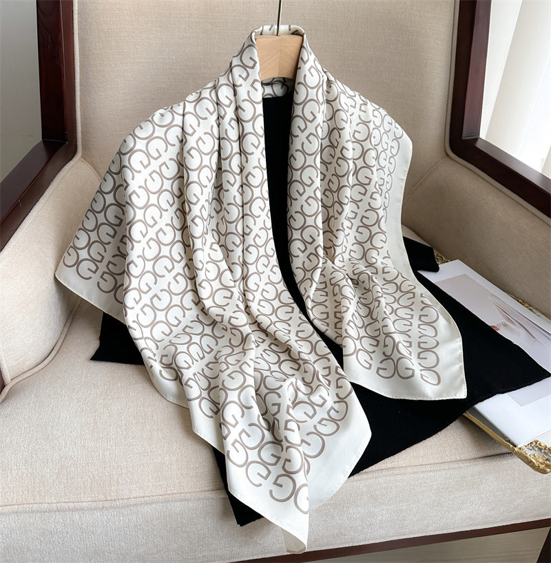 Foulard Carré Imprimé Style Thaï — 90x90cm — Doux, Léger & Élégant