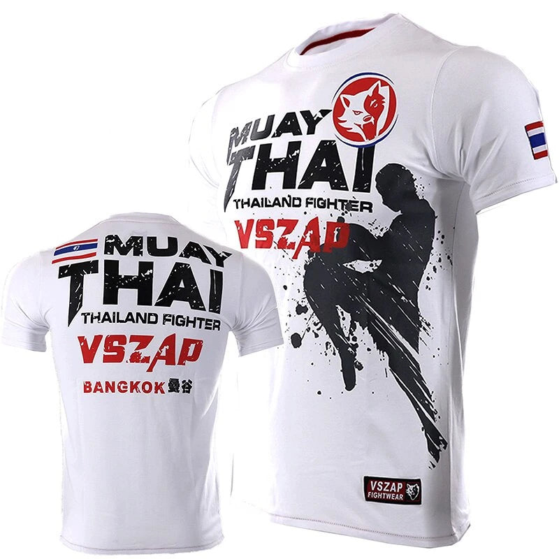 T-shirt Sport Muay Thaï — Boxe & Fitness — Respirant — Unisexe — 2XS à 5XL