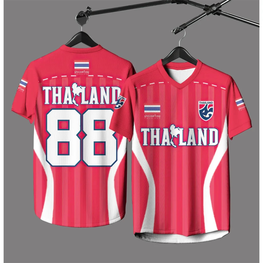 Maillot Thailand 88 — Style Équipe Nationale Thaïlandaise — 4 Coloris — du 4T au 6XL