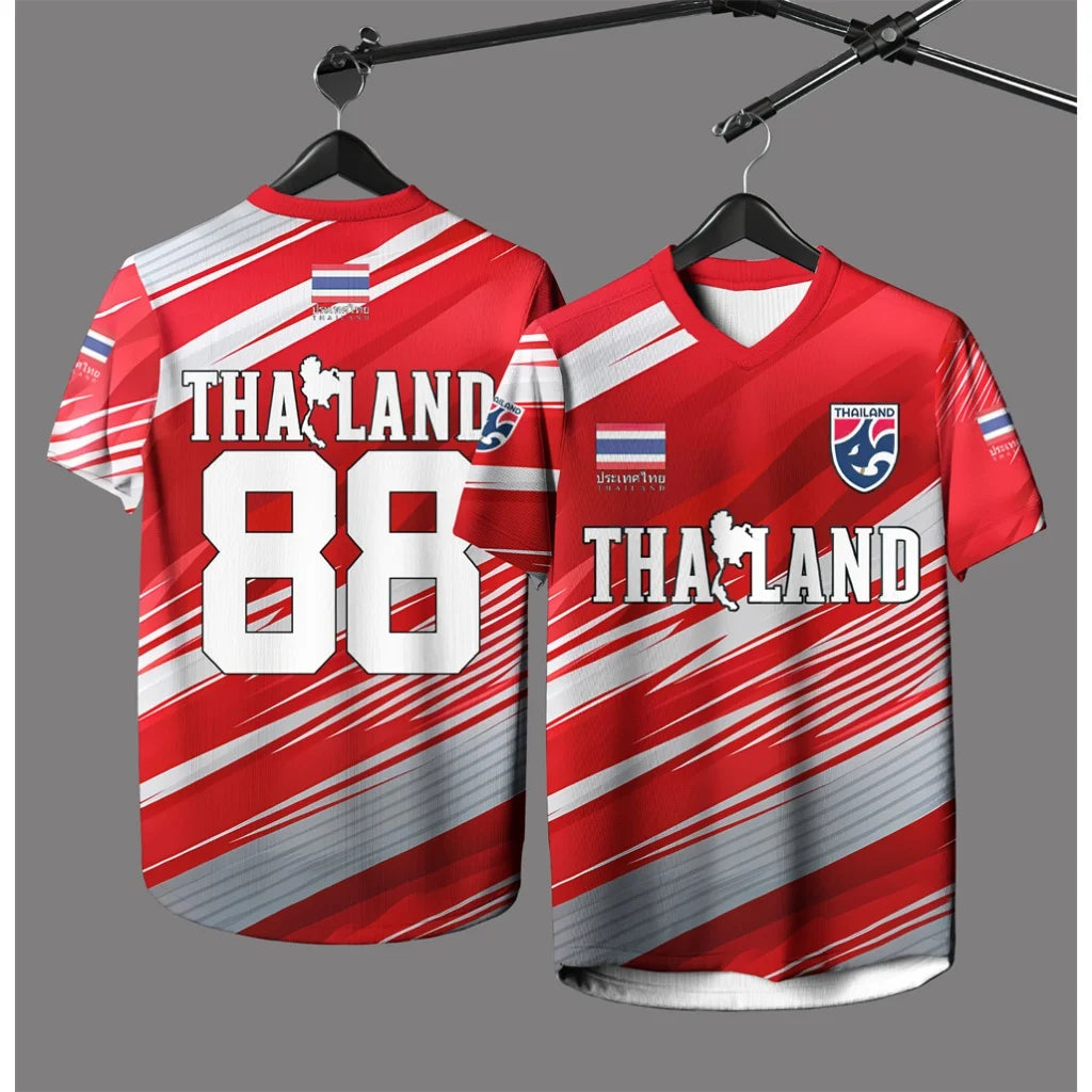 Maillot Thailand 88 — Style Équipe Nationale Thaïlandaise — 4 Coloris — du 4T au 6XL