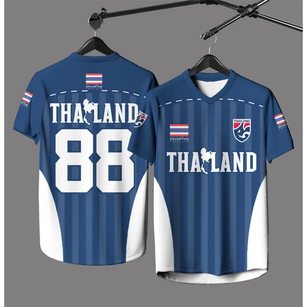 Maillot Thailand 88 — Style Équipe Nationale Thaïlandaise — 4 Coloris — du 4T au 6XL