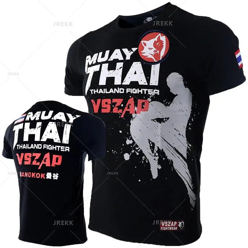 T-shirt Sport Muay Thaï — Boxe & Fitness — Respirant — Unisexe — 2XS à 5XL