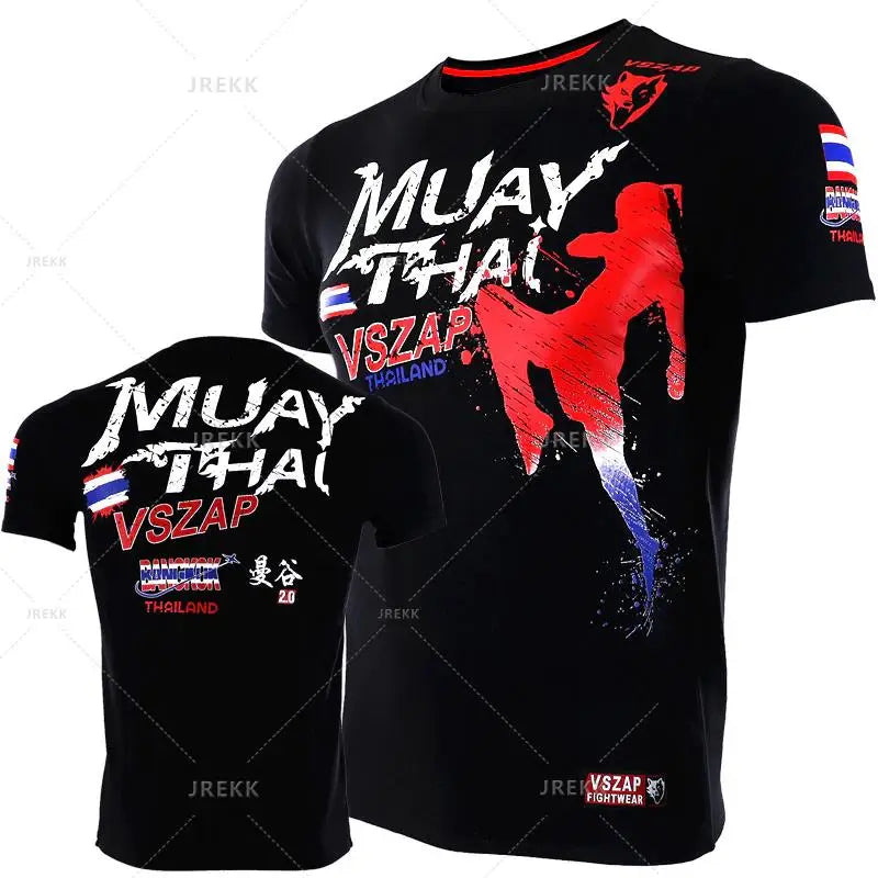 T-shirt Sport Muay Thaï — Boxe & Fitness — Respirant — Unisexe — 2XS à 5XL