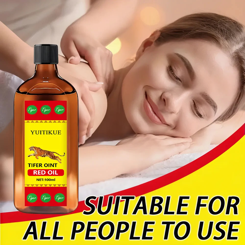 Huile de Massage Tiger Rouge — Formule Thaïlandaise — Muscles & Articulations — 100ml