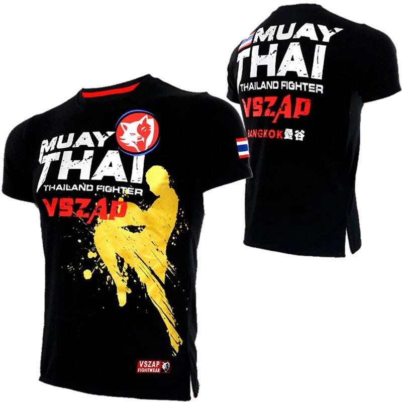 T-shirt Sport Muay Thaï — Boxe & Fitness — Respirant — Unisexe — 2XS à 5XL