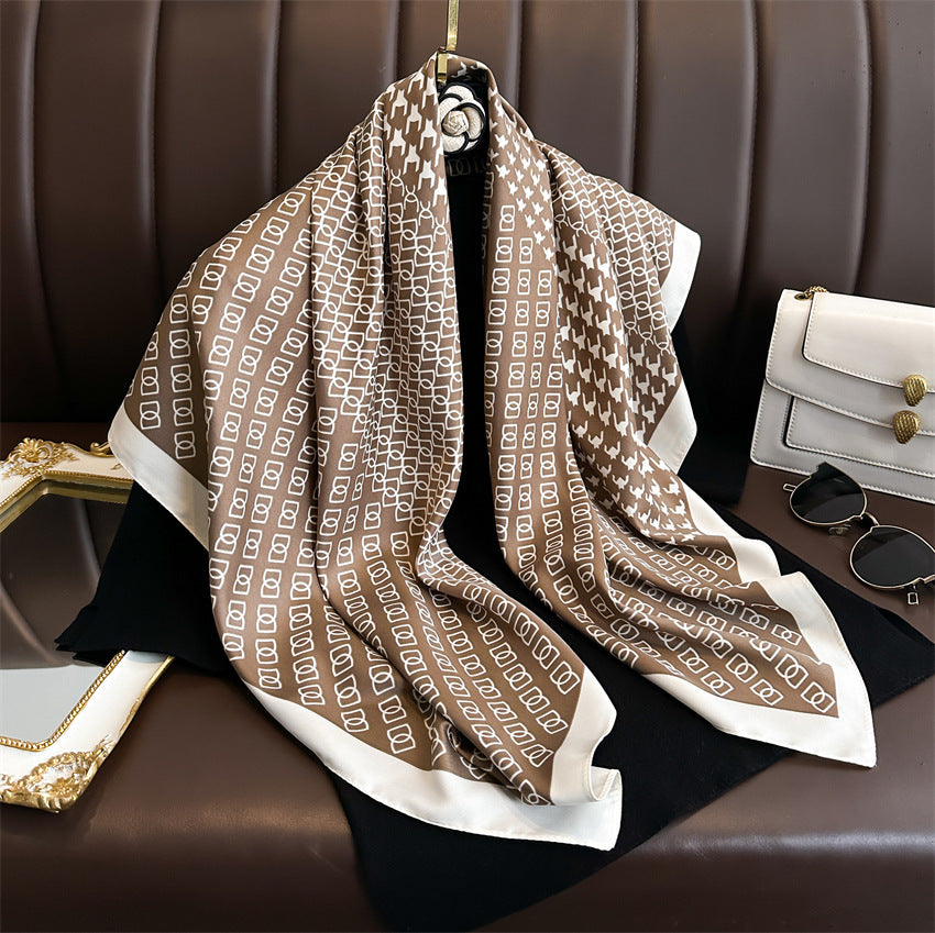 Foulard Carré Imprimé Style Thaï — 90x90cm — Doux, Léger & Élégant