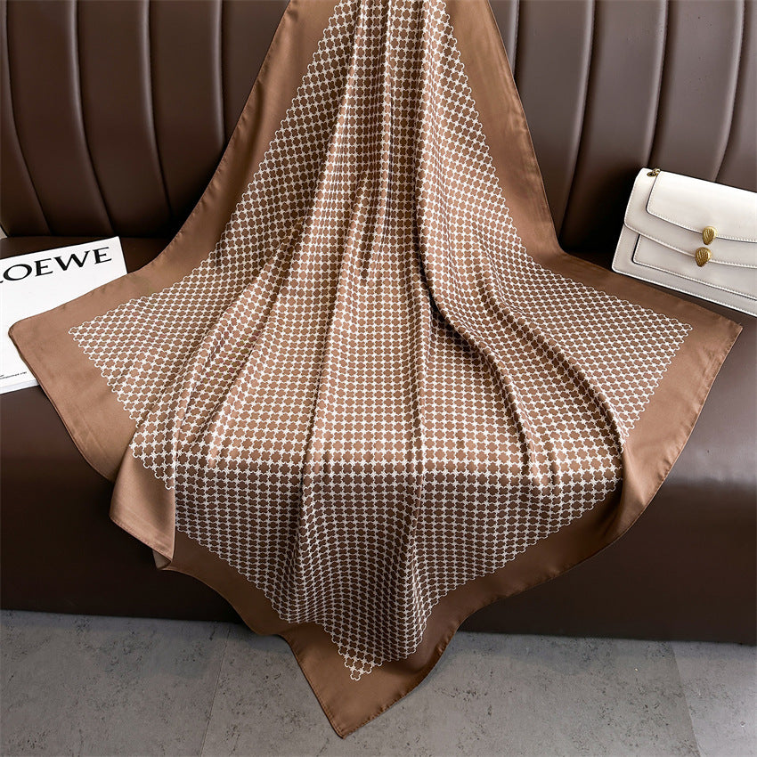 Foulard Carré Imprimé Style Thaï — 90x90cm — Doux, Léger & Élégant