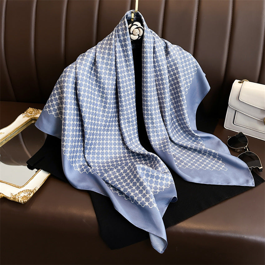 Foulard Carré Imprimé Style Thaï — 90x90cm — Doux, Léger & Élégant