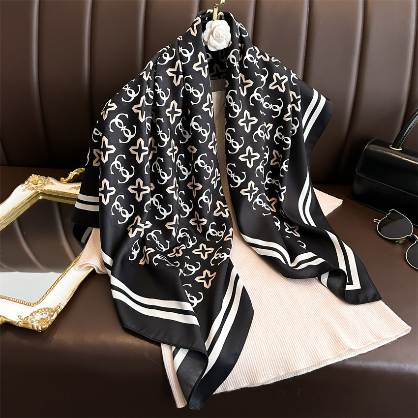 Foulard Carré Imprimé Style Thaï — 90x90cm — Doux, Léger & Élégant