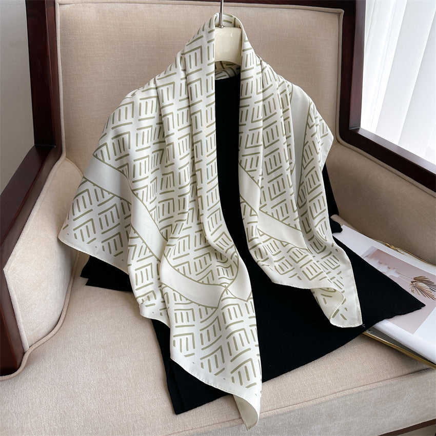 Foulard Carré Imprimé Style Thaï — 90x90cm — Doux, Léger & Élégant