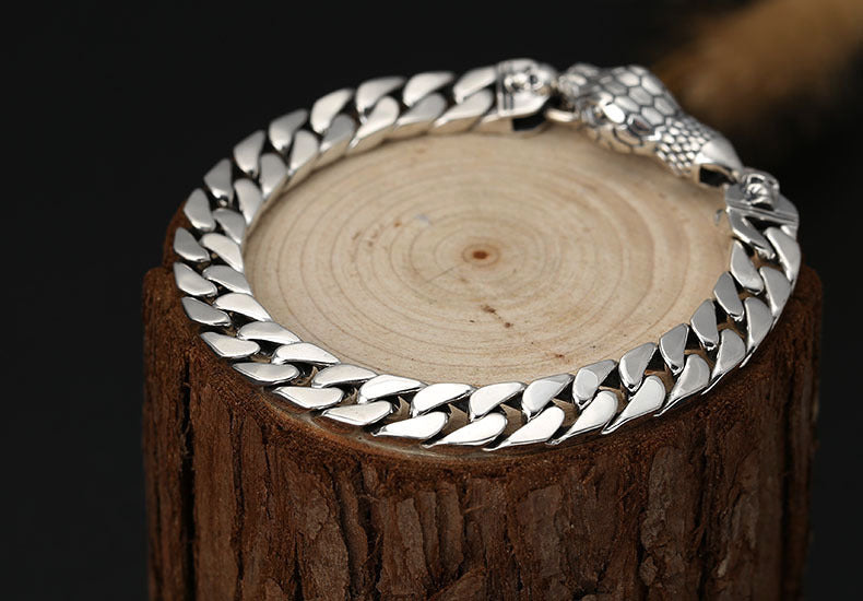 Bracelet Argent 925 Thaï — Tête de Serpent