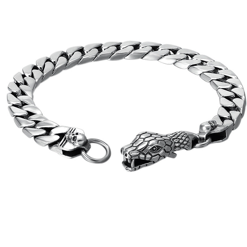 Bracelet Argent 925 Thaï — Tête de Serpent