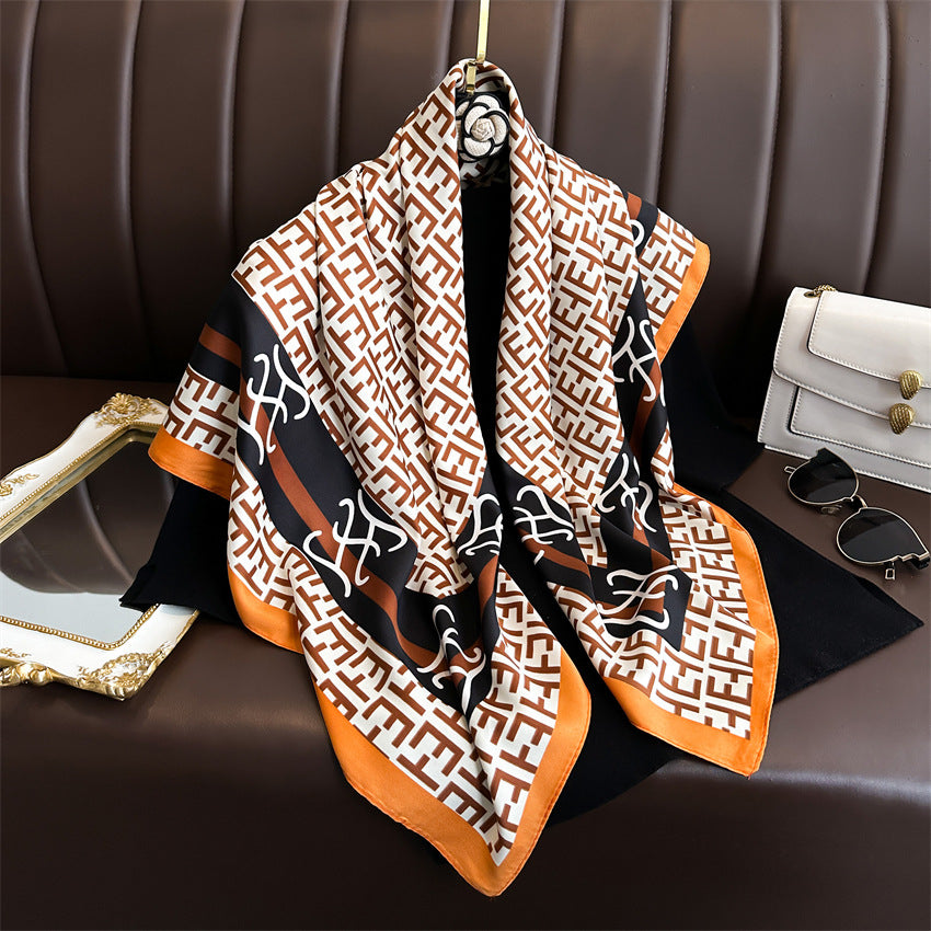 Foulard Carré Imprimé Style Thaï — 90x90cm — Doux, Léger & Élégant