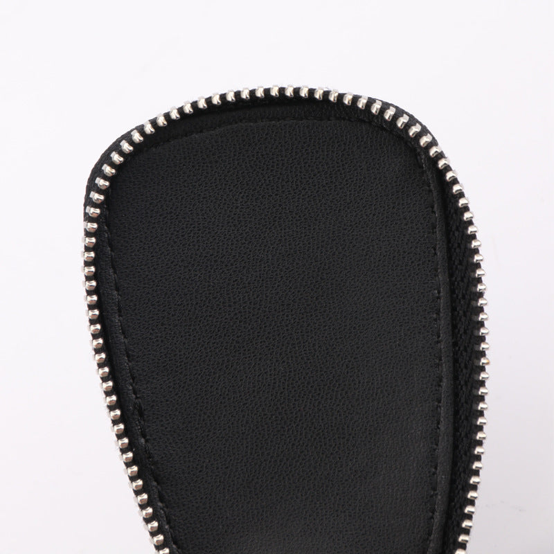 Porte-Clés Maison Cuir PU Texture Croco — Noir — Élégant & Pratique